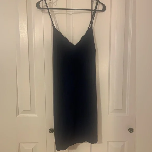 Gianni Bini Faux Suede Deep Blue Scalloped Dress - Picture 2 of 5